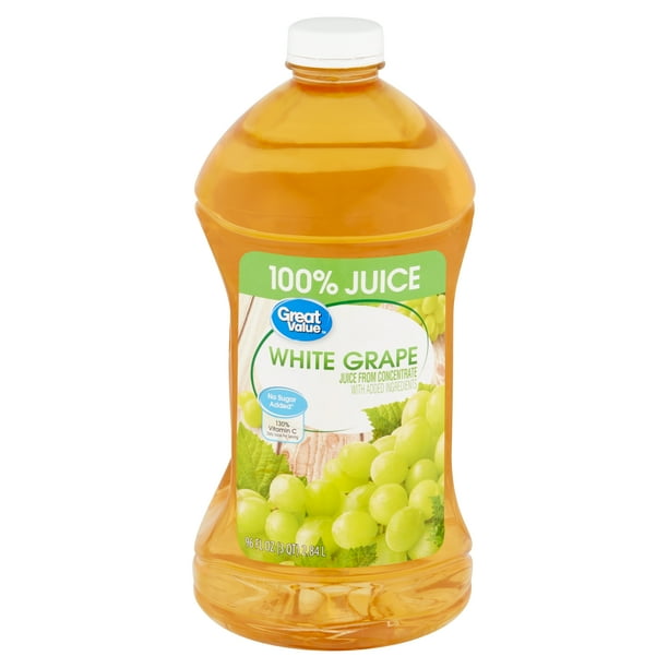 Great Value White Grape 100 Juice, 96 fl oz