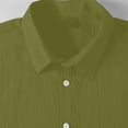 thumbnail image 7 of FAWUUDO Men's Casual Short Sleeve Button Down Collar Breathable Loose Quick Dry Solid Color Shirts Olive Green, 7 of 7