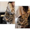 thumbnail image 3 of Sunyuer Camouflage Hobo Tote Bag for Women, Large Capacity Canvas Shoulder Bag, Adjustable Strap Multi‑Pocket Casual Crossbody Hobo Purse for Daily Travel Work, 3 of 8