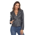 thumbnail image 2 of White Mark Women's PU Faux Leather Jacket, 2 of 6
