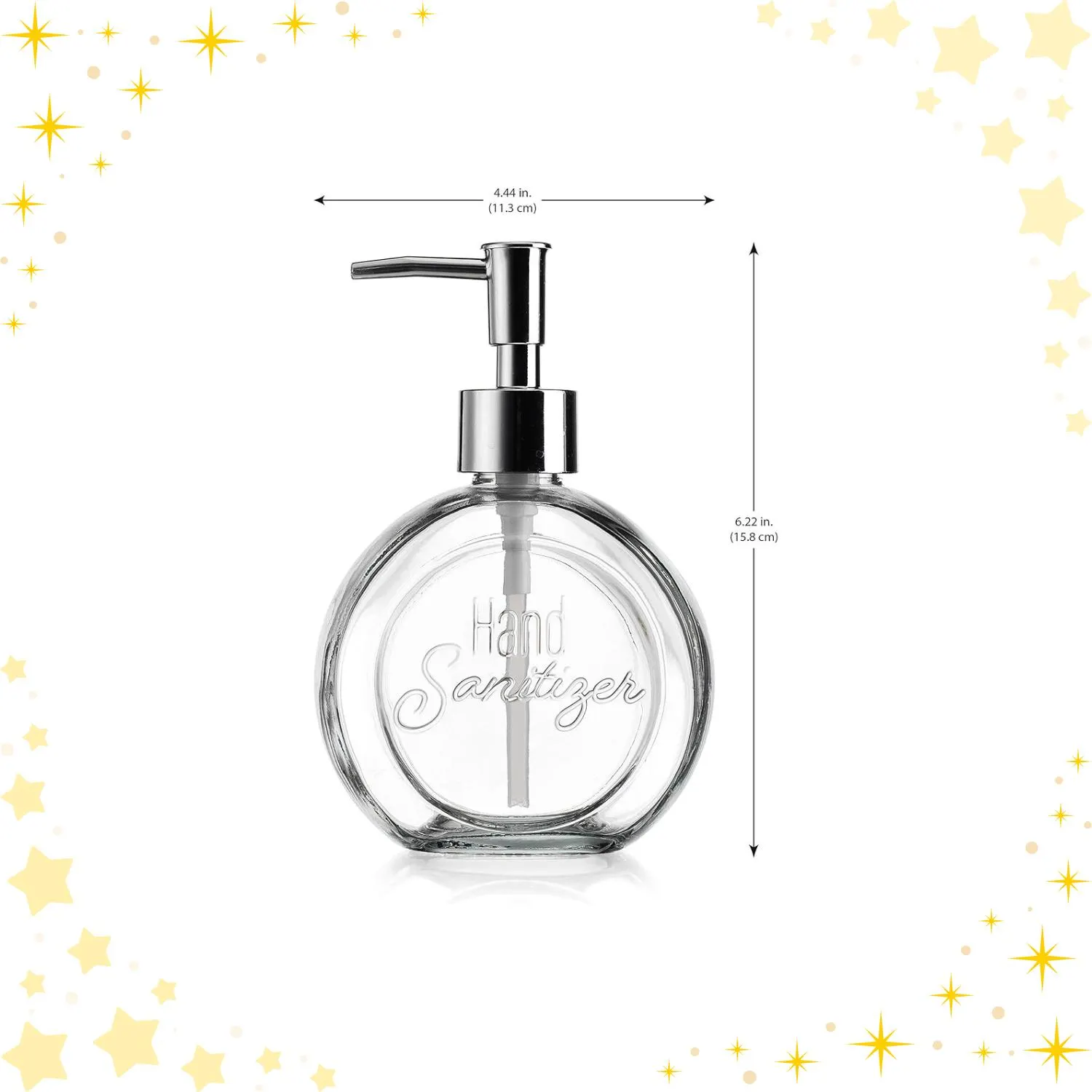 Glass Hand Sanitizer Soap Dispenser 13 oz