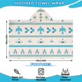 thumbnail image 2 of Blue Ethnic Bird Pattern Hooded Bath Towel，60"x35" for Ages 3 To 12 Kids, Quick Dry Lightweight Soft Microfiber Hood Beach Towel Cover Up for Kids, 2 of 7