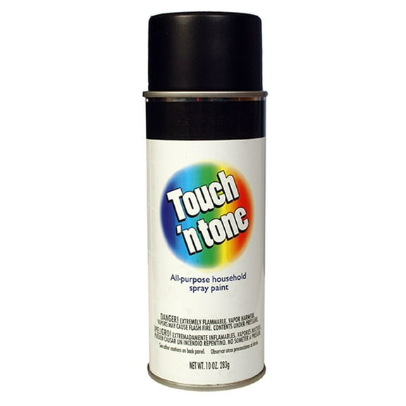Rust-Oleum 55276830 Touch N Tone Black Gloss 10 oz Spray Paint, 1 Piece 6 Pack