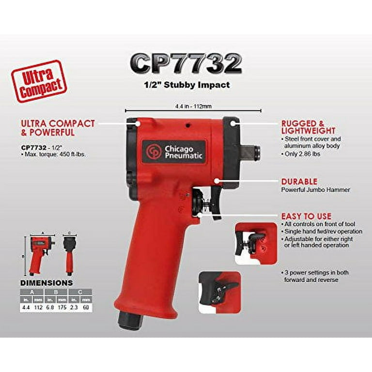 Chicago Pneumatic CP7732 1 2 Inch Stubby Impact Wrench