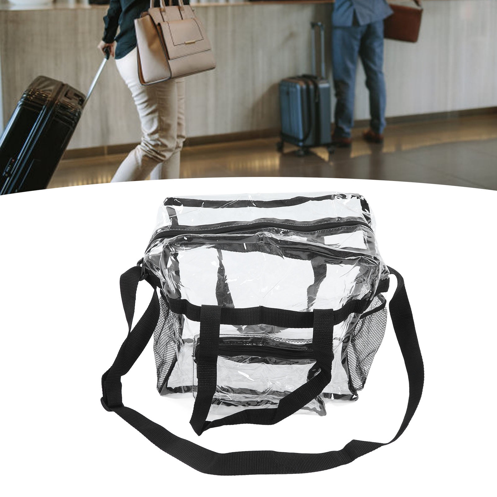 Black transparent tote bag sale