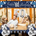 thumbnail image 3 of Specool 60th Birthday Party Decoration Kit, Navy Blue Silver, 60 Count, 3 of 7