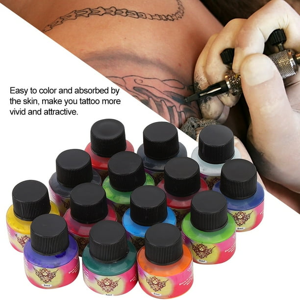 14 Color Tattoo Ink Set Long Lasting Tattoo Pigment Practice Ink