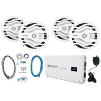 4) MB Quart NK2-116W 6.5" 120w White Marine Boat Speakers 4-Ch Amplifier Amp Kit