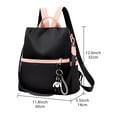 thumbnail image 2 of Vaupan Ladies Cute Backpack Simple Casual Solid Color Style Suitable for School Anti-wear and Durable Multifunctional Large Capacity Adjustable One Shoulder Diagonal Bag for Daily (Black), 2 of 7