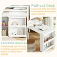thumbnail image 2 of Twin Low Loft Bed with Storage Drawers and Shelves, Wood Loft Bed with Pulling -Out Desk, Low Loft Bed with Safety Guardrail and Ladder for Girls Boys, White, 2 of 6