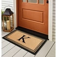 thumbnail image 3 of A1HC Black/Beige 18 in x 30 in Front Door Mat Coir PVC Classic Border Entryway Mat Heavy Duty Boot Scrapper Monogrammed Doormat, 3 of 7