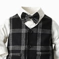 thumbnail image 4 of 3-4 Years Infant Newborn Boy Clothes Set 3Pcs Long Sleeve Stripe Shirt Vest Tops Pants 3Pcs Kids Gentleman Bowtie Set Outfits 9 12 18 24 Months 2T 3T 4T 5T Toddler Fall Winter Outfit,Blue, 4 of 4