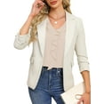 thumbnail image 6 of UVN Blouses for Women V Neck Long Sleeve Shirts Dressy Casual Ruffle Chiffon Tops, 6 of 10