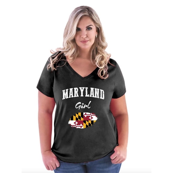NIB - Women's Plus Size V-neck T-Shirt - Maryland Girl