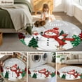 thumbnail image 5 of Round Rugs 8 Ft, Grey Snowman Christmas Non Slip Area Rugs for Kitchen Bedroom Entryway, Xmas Tree Snowflake Elk Winter Washable Carpet Runner Rug Floor Mats for Bedroom Home Decor, 5 of 9