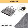 thumbnail image 3 of 30 PCS Interlocking Deck Tiles, 12" x 12" A-cacia Wood Floor Tiles, Waterproof Outdoor Flooring for All Weather Use - Patio, Backyard, Poolside (Light Gray), 3 of 9