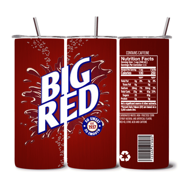 Alpha Printing 20oz Stainless Steel Tumblers-Old School Big Red