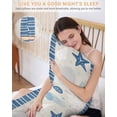 thumbnail image 5 of Blue Coastal Pillow Cases Body Size, Smooth Satin Pillowcase for Hair and Skin, Vintage Ocean Nautical Starfish Coral Striped Decorative Cooling Bed Pillow Covers with Zipper, 20x54 Inches, 5 of 5