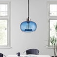 thumbnail image 3 of Aiwen Blue Glass Pendant Light Globe Shade Ceiling Lamp E27 Base Light Fixture, 3 of 10