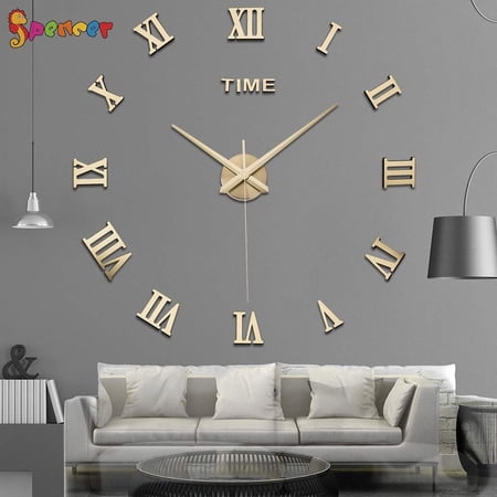 Spencer 15.75 x 04 Gold Analog Round Traditional Wall Clock