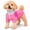 Pink, variant on Pet Life ® Active 'Chewitt Wagassy' 4-Way-Stretch Yoga Fitness Long-Sleeve Dog T-Shirt