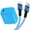 Blue, variant on Compatible for iPhone USB C Block, PD 20W Type C Charger Block with 6FT USB Type C Charging Cable, USB C Cube Box Wall Charger Adapter Plug Fast Charging Station Compatible for iPhone, Purple