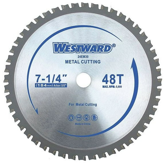 Westward 7-1/4",48-Teeth Metal Cutting Blade 24EM30