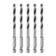 thumbnail image 1 of Uxcell 5pcs Broca de Punta de Brad 5mm (1/5") Diámetro 1/4" Hex Shank Brocas de Madera Herramienta de Perforación de Acero de Rodamiento, 1 of 6