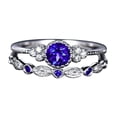 thumbnail image 1 of Anillo HUOGUO Fashion Diamond para mujer, juego de 2 piezas, tamaños 5-10, 1 of 3