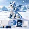 thumbnail image 2 of Winter Animal DIY Sewing Kit For Beginners, 3D Stuffed Ice Dragon Plush Craft With Pre Cut Felt, Complete Handmade Sewing Supplies For Home Decor And Gift, Ice Dragon (Multicolor, 20*15CM), 2 of 5