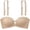 #ZZH6 Beige, variant on Mokibras Strapless Bra – Front Closure Wireless Push Up Jelly Bra for Women, Non Slip Padded Tube Bra with Multi-Way Straps, S-XXXL