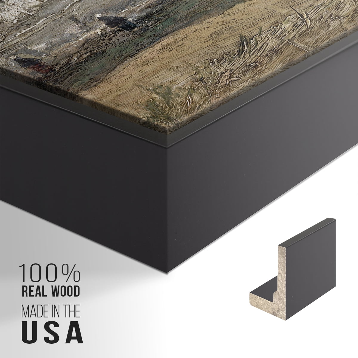 Vintage Landscape-CXXVII By Wexford Home Framed in Black Wood Gallery Wrapped Canvas 17 in. x 25 in.