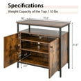 thumbnail image 3 of Costway Industrial 2-Door Buffet Sideboard Kitchen Cupboard Storage Cabinet withOpen Shelf, 3 of 10
