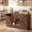 Dark Brown, variant on Keenstone Sideboard Buffet Cabinet, 55.1" W Expandable Desktop Storage with 2 Drawers, 4 Doors, and  Adjustable Shelves, White