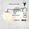 thumbnail image 5 of JONATHAN Y Louis Parisian Globe 15" 2-Light Metal/Frosted Glass Modern Contemporary LED Vanity Light, Black, 5 of 13