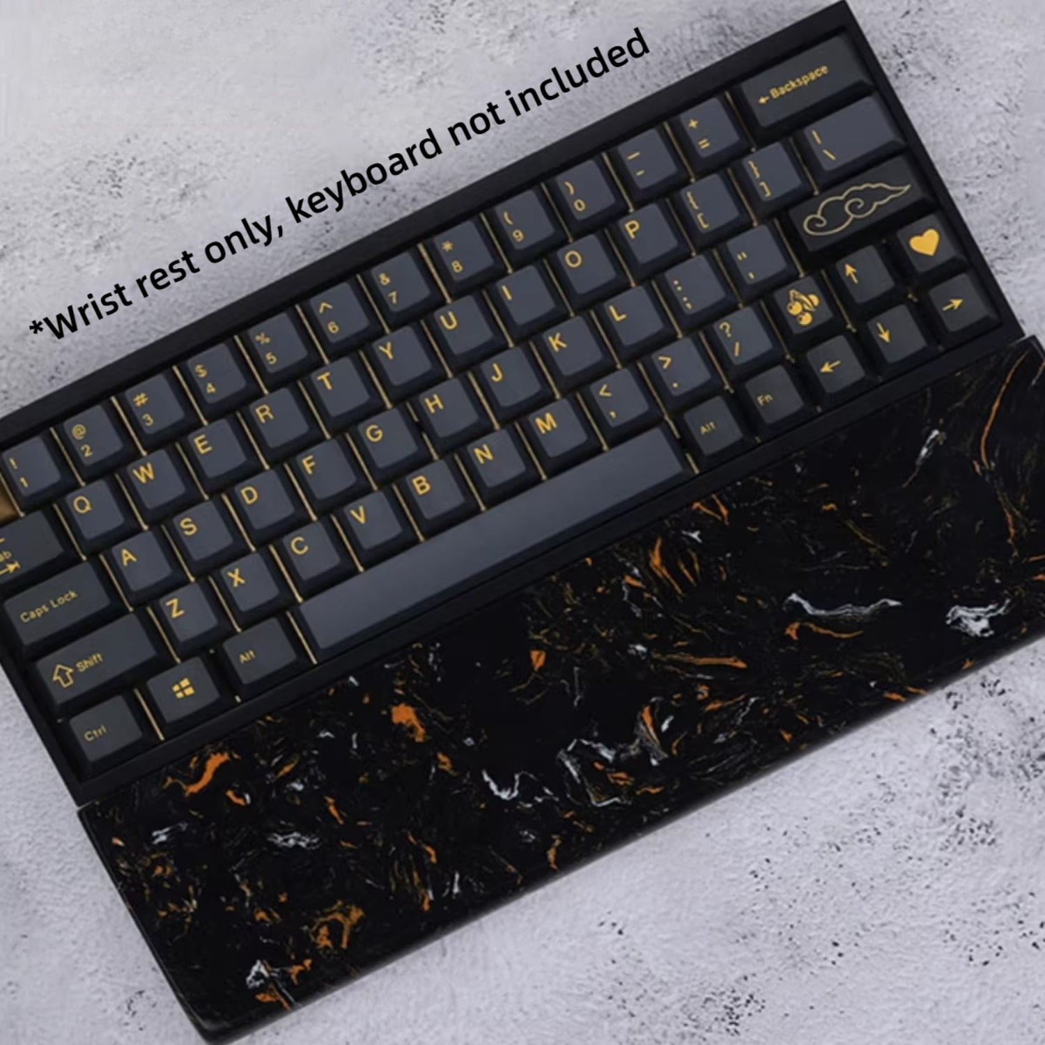 Dark Quartz Wrist Rest for Mechanical Keyboard, Ergonomic Hand Rest Pad with Unique Pattern, Comfortable Keyboard Palm Rest