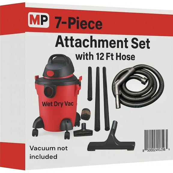 Compatible Replacement for Some Shop Vac and Ridgid Style Vacuum Cleaners Crushproof Commercial Grade Hose with Tool Set. Has 2 1/4" Machine End Coupling and Uses the Standard 1 1/4" Hose At