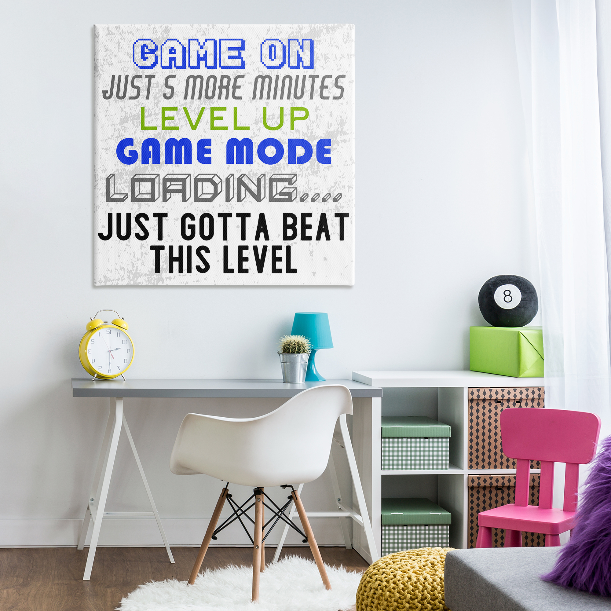 Stupell Industries Game Mode Phrases Entertainment Painting Wrapped Canvas Art Print Wall Art, 36 x 36