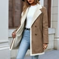 thumbnail image 2 of Women's Casual Long Coat Notched Lapel Winter Warm Overcoat Outdoor Fall Fashion Outerwear, 2 of 4