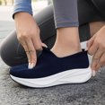 thumbnail image 6 of Men's Slip‑On Shoes Knit Upper Casual Walking Sneakers with Curved Thick Midsole for Daily Indoor and Outdoor Casual Activities, 6 of 6