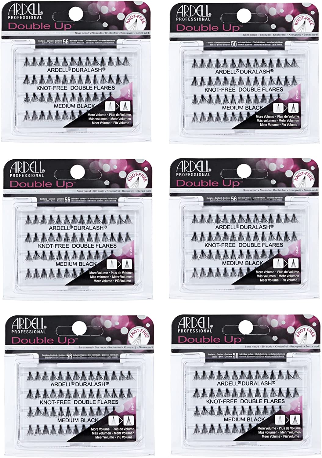 Ardell Double Individuals Knot Free Double Flares Black Med (6 Pack)