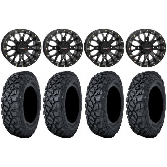 System 3 ST-3 Black 14" Wheels 32" Klever X/T Tires Can-Am Commander Maverick Renegade Outlander Defender
