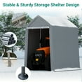 thumbnail image 4 of Heavy Duty Outdoor Storage Shed, 6x8 FT Carport with Roll-Up Zipper Door, Waterproof Storage Tent Shelter Canopy for Motorcycle, Bike, Car, Garden Tools, Grey, 4 of 7