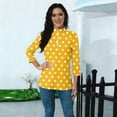 thumbnail image 7 of Zip-Front Polo Top for Women - Casual 3/4 Sleeve Blouse with Collar, Perfect for Golf, Tennis or Active Lifestyle Yellow S, 7 of 7
