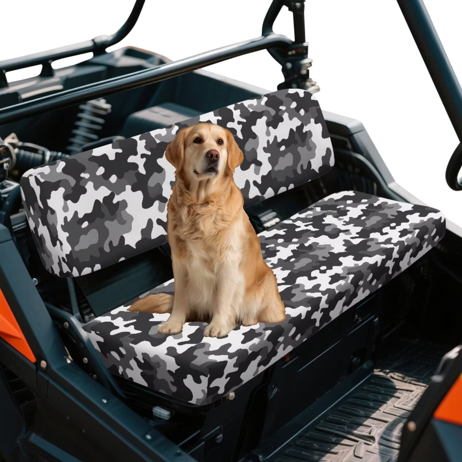 XYZCANDO Black Camouflage Seat Cover for UTV 2 Pack Mule Bench Seats Cover Compatible with Kawasaki Mule 4010 UTV Seats Covers Accessory Part Washable All-Season Protection