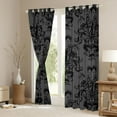 thumbnail image 3 of jejeloiu Victorian Baroque Print Black Out Curtains,Retro Damask Floral Curtains Pack of 2 (42x63 Each),Black Cat Kitten Bedroom Curtains For Girls Boys,Uper Cozy Room Decor, 3 of 6