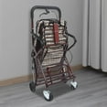 thumbnail image 6 of Wine Red Oxford Folding Shopping Cart Cart With Seat Handbrake Elderly Walking Shopping Cart With Storage Basket, 6 of 10