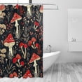 thumbnail image 2 of Mushroom Leaves Shower Curtains Waterproof Fabric Shower Curtain Bathroom Decoration with Hooks Washable Bathroom Shower Curtains 60x72 Inch, 2 of 6
