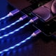 thumbnail image 4 of Streamer de metal de uno a tres para teléfono Apple Android tipo C, línea de datos luminosa de carga rápida de uno a tres, 4 of 5