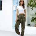 thumbnail image 4 of Pantalones Holgados de Mujer Sunnimix Pantalones de Chándal Grueso Verde XL, 4 of 7